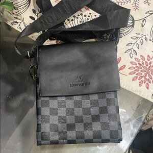 Louis Vuitton Black and Gray Damier Messenger Bag